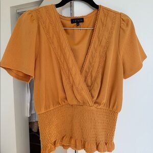LAST CHANCE 1. State Nordstrom Orange Cropped Shirred Top